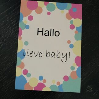 Ansichtkaartje 'hallo lieve baby'