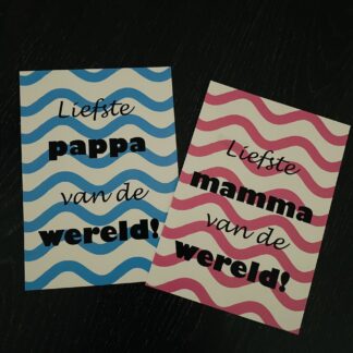 Ansichtkaartje liefste pappa/mamma van de wereld