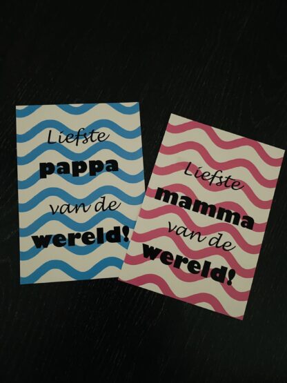 Ansichtkaartje liefste pappa/mamma van de wereld