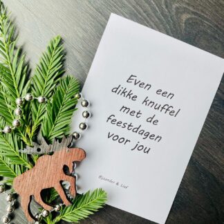 Even een dikke knuffel met de feestdagen voor jou.
