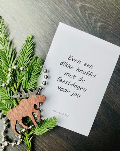 Even een dikke knuffel met de feestdagen voor jou.