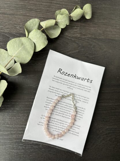DIY natuurstenen armband  - rozenkwarts - Afbeelding 2