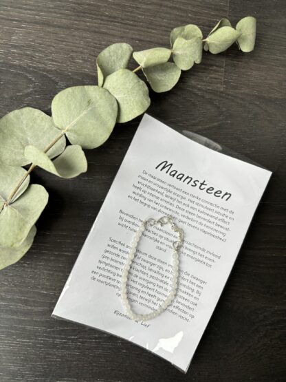 DIY natuurstenen armband - maansteen - Afbeelding 2