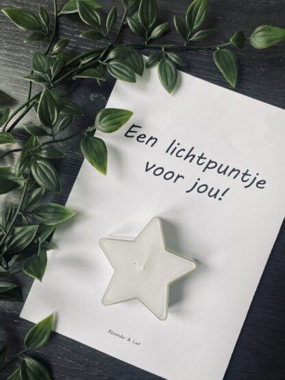 Kaarsje met tekst: een lichtpuntje voor jou!