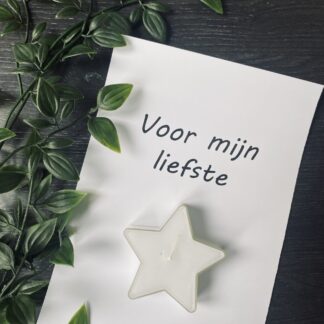 Kaarsje met tekst: voor mijn liefste