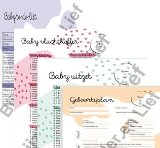 Set van afvinklijsten voor de baby