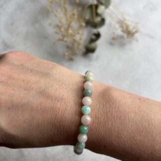Amazoniet & rozenkwarts armband