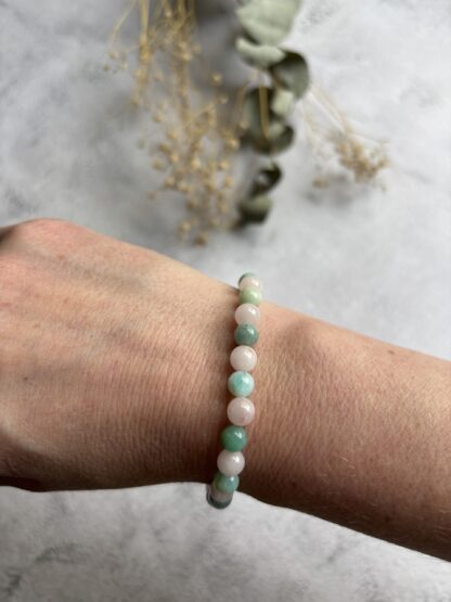 Amazoniet & rozenkwarts armband