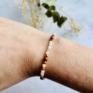Aventurijn, hematiet en goudsteen armband