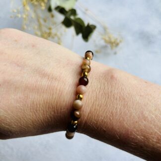 Agaat en zonnesteen armband