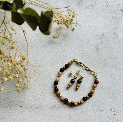 Agaat en zonnesteen armband - Afbeelding 2