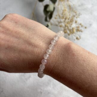 Rozenkwarts facet armband