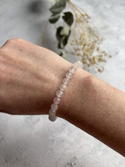 Rozenkwarts facet armband