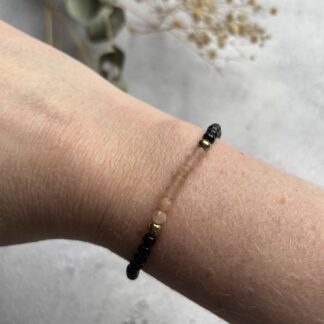 Onyx en zonnesteen armband
