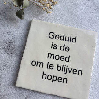 Tegel - Geduld is de moed om te blijven hopen